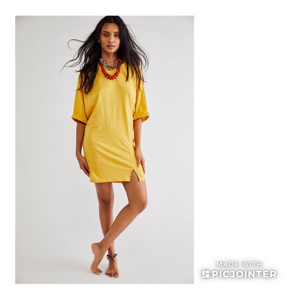 Free People Yellow Mini Dress